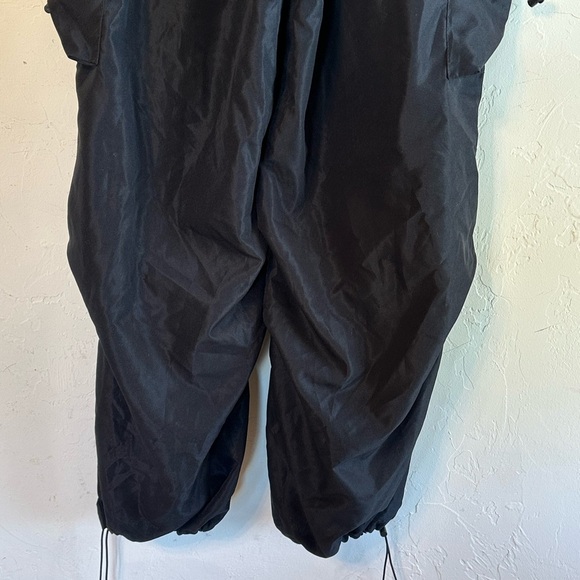 Black Baggy Cargo Hip Hop Dance Pants with Pockets & Drawstrings Sz S - Picture 8 of 10